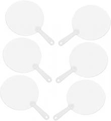 GOOHOCHY 6pcs Mini PVC Blank DIY Painting Graffiti Fans for Crafting Lightweight Handheld Design for Home Decor and Special Events