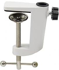Aluminum Alloy C-Shaped Desktop Mounting Clamp – Heavy Duty Table Clamp with 360° Rotating Two-Way Joint for Microphone Stand, Hose Holder & Desk Accessories(White)