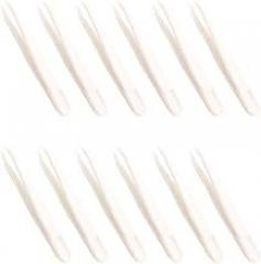 30 Pieces Plastic Tweezer Pointed Tip Tweezers Precision Tweezer Beads Tweezer Craft Tweezers for Jewelry Craft Diy Beauty Electronic Repair Tool(White, Straight Head)