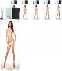 Russian Russia Pin Up Girls Model Set of 5 Lighters S4 Electronic Refillable Flame Cigarette Smoking