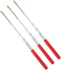 3PCS Telescoping Teacher Pointer Stick 39IN/100CM - Extendable & Retractable Classroom Presentation Tool with Lanyard, Click Stick Pointer for Whiteboard, Teaching Pointing Stick (RED)