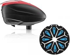 Dye LT-R Electronic Paintball Loader - Red with HK Army Epic Speed Feed (Red with Sapphire Epic Speed Feed)