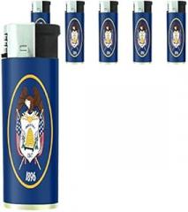 Utah State Flag Lighters S1 Set of 5 Electronic Flame Cigarette Smoking