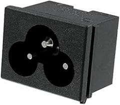 QUALTEK ELECTRONICS 771W-CX2/01 Power Entry Connector, 771W Series, Receptacle, 250 VAC, 2.5 A, Panel Mount, Solder