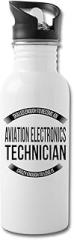 Funny Aviation Electronics Technician Gifts Water Bottle For Coworkers Employees Men Women 20 fl oz Bottle White