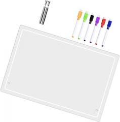 Uonlytech Acrylic Dry Erase Memo Board for Desk 11x14 Inch Writing Board Marker Reusable Desktop Planner for Home School Office