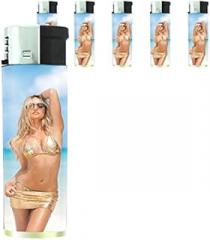 California Pin Up Girls Model Set of 5 Lighters S4 Electronic Refillable Flame Cigarette Smoking
