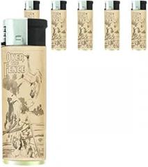 Refillable Electronic Lighter Set of 5 Pieces D-123 Over The Fence