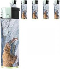 Alaska Scenes Set of 5 Lighters S7 Electronic Refillable Flame Cigarette Smoking
