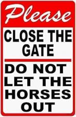 Warning Plaque Wall Decor Gate Do Not Push Or Climb On Prevent Injuries and Damage to Electronic Gates Office Outdoor Indoor Safety Aluminum 8x12 Inch