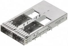 Molex/Waldom, 203152-1253, QSFP-DD Cage Assembly 1-by-2 Open Top Spring Fingers No Rear Legs with Press-Fit Pins (4 Item/s)