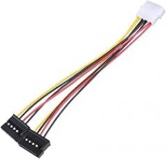 KUNSR Power Splitter Adapter Cable 4Pin IDE to Sata 15pin 2 Sata Power Wire Converter