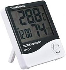 for HTC-1 Indoor Room LCD Electronic Temperature Humidity Meter Digital Thermometer Hygrometer Weather Station Alarm Clock
