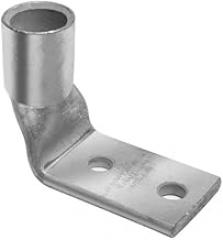 Burndy YAZ29-2N Two Hole Hylug Code Conductor Long Barrel Copper Compression Terminal with Inspection Window, 250 kcmil Conductor, 1/2