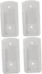DOITOOL 4pcs Remote Control Holder Wall Mount Organizer Adhesive Media Storage Rack for Electronics Accessories No Drill Space Saving Design Plastic White