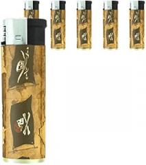 Vintage Pirate Ship Lighters S10 Set of 5 Electronic Flame Cigarette Smoking Retro High Seas