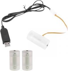 USB to 4.5V LR14 C Battery Eliminators Power Converters Cable for Electronics