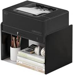 Printer Stand Office Desk Printer Shelf Desktop Printer Rack Double-Layer Copier Storage Rack Desk Bookshelf Printer Shelves (Color : Black, Size : Medium)