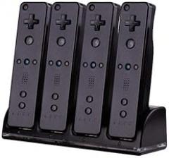 Remote Controller Charger Charging Dock +4 Rechargeable Battery for Nintendo Wii