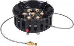 19800W 7-Core Camping Stove, High-Power Portable Gas Burner with Windproof Electronic Ignition