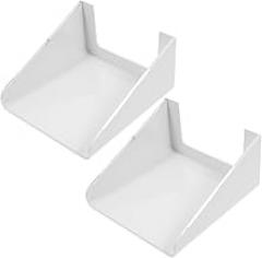 2pcs White Floating Wall Shelves with Adjustable Brackets for Security Cameras Monitors Speakers Router Holders Adhesive Mount Rack for Electronics Gaming Media Devices