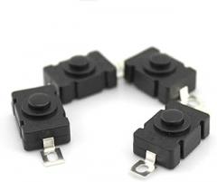 10pcs Black Square Self-Locking 2-Pin Switch 18x12mm for Mini Electronic Circuits