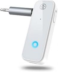 KeeKit Bluetooth 5.0 Receiver, AUX Bluetooth Adapter for Car, Home Stereo, Long Battery Life, Supports Hands Calls for Car, Headphones, Speakers-White