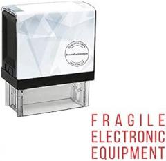 StampExpression - Fragile Electronic Equipment Office Self Inking Rubber Stamp - Red Ink (A-5889)