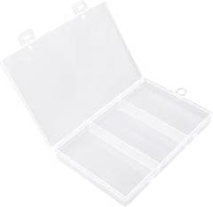 Clear Plastic 3 Grid Jewelry Organizer Storage Box for Fishing Tackle, Rings, Beads, Pills, Cosmetics, Electronics - Moistureproof with Cover, PP Material, 17.5cm x 11cm x 2cm,