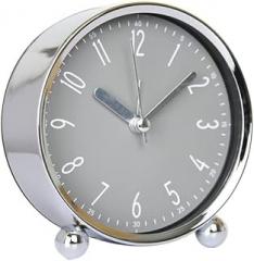 Classic 4 Inch Alarm Clock Metal Bedside Creative Digital Table Clock Electronic Desktop Clock Home Decor Desk Shelf Clocks Clock (Color : Light Gy, Size : 4.2x4.1x1.9in)