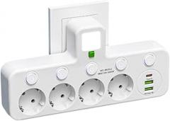 EU Plug Outlet 4 Sockets Electrical Socket No Extension Cord with USpB Type-C Ports Two Specifications New 2026 High for Reliable Electronic Component, Precision, Stable Performance