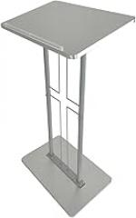 Metal Podium Stand,Versatile Podium Laptop Desk Stand,Standing Desk with Slanted Top Shelf,150kg Load Capacity for Churches Seminars Schools