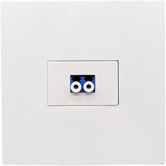1-Port Duplex LC Fiber Optic Panel Wall Plate White