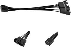 KUNSR PWM 4pin Fan Extension Splitter Hub Cables Motherboard CPU 4 pin Y Splitter Cable Fan PC Case Fan Extension Adapter(LS-YF01(1to2))