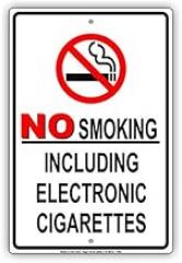 Warning Sign No Smoking Including Electronic Cigarettes Restriction Sign Business Sign Aluminum Metal Tin Sign 6
