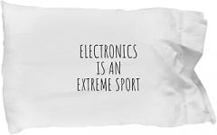 EzGift Funny Electronics Pillowcase is an Extreme Sport Ironic Gift Idea for Hobby Lover Sarcastic Present Quote Fan Gag Pillow Cover Case 20x30