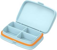 Mini Medicine Splitter Storage Kit Portable Pill Box Pockets Abs Pp Material for Travel First Aid Kit