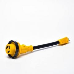 RV Power Adapter Dogbone 30 Amp Twist Lock to 15 Amp 110 Volt for Household Outlet,Converts RV to Home Power,NEMA L5-30R to 5-15P with Heavy Duty 10/3 STW 12-Inch Cord for Campground and Generator