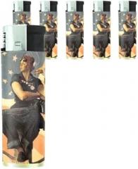 Rosie The Riveter Norman Rockwell Butane Refillable Electronic Lighter Set of 5 Pieces D-171
