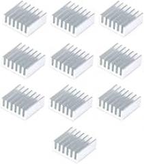 Pure Aluminium Heat Sink Electronic CPU Heat Sink Block 20 x 20 x 6 14 x 6 mm Silver White (10 Pieces 14 x 14 x 6 mm)