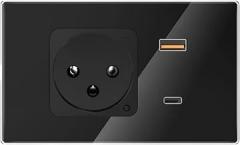 Tuya Israel Wall Socket USpB Type-C PD 30W Charge VViFi Smairt Plug Outlet Glass Panel Controller Control by Arliexa G00glte Home New 2026 High for Reliable Electronic Component