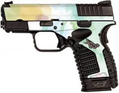 MightySkins Glossy Glitter Skin Compatible with Springfield XDS 3.3 - Watercolor White | Protective, Durable High-Gloss Glitter Finish | Easy to Apply, Remove, and Change Styles | Made in The USA