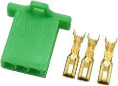 1-20Sets 3 Pin/Way Automobile Electronic Motorcycle Wiring Harness Connector Plug 6030-3991 6040-3111 (Color : Female Green, Size : 1Set)
