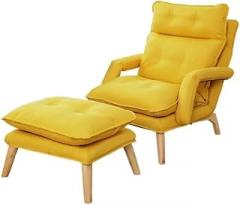 Armchair Bedroom Recliner Cloth Folding Single Sofa Chair Living Room Couch(E)