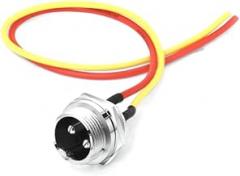 0.66Ft GX12 2Pin Male Aviation Connector Cable,Panel Mount Metal Circular Adapter PVC Cable Connector 7A/125V,12mm for Electrical and Electronic Connections Cable 0.2M