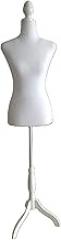 Mannequin Half Scale Female Torso, Fashion Students Display Bust for Designer Beginner's Gift, with Plastic Tripod Base Stand, 4 Colours,Pink (White)