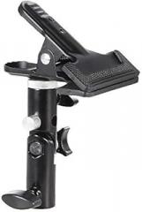 Andoer Clip Clamp Holder Bracket for Oval Round Reflector Umbrella Flash Background with 1/4inch 3/8inch Screw Mounted on Light Stand Photography Photo Studio