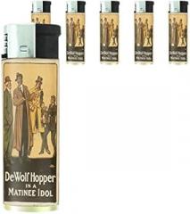 Refillable Electronic Lighter Set of 5 Pieces D-128 Dewolf Hopper in A Matinee Idol