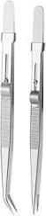 2pcs Locking Stainless Steel Tweezers for Precision Crafting Nail Art Jewelry Making Anti-slip Grip Straight Curved Tips for Electronics and Repairs