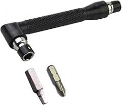 L-Type 6.35mm Hexagon Screwdriver Bit Double-End Handle Black Steel Hex Wrench Tool Set for Furniture Assembly Electronics Repair DIY(1pc)